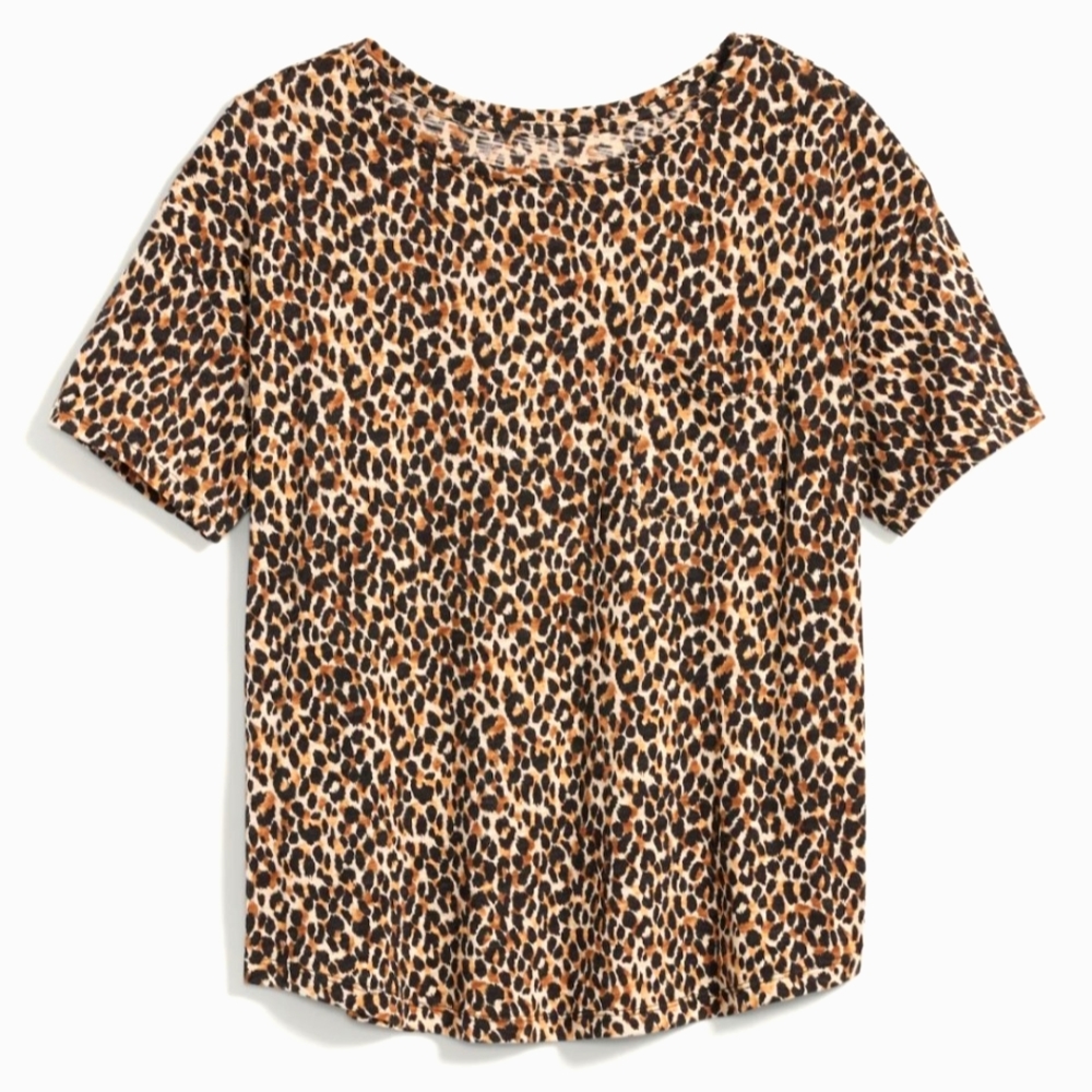 💚💲4/$20 Old Navy Leopard Print T-Shirt Tee Top, Small 4/6 Women's.